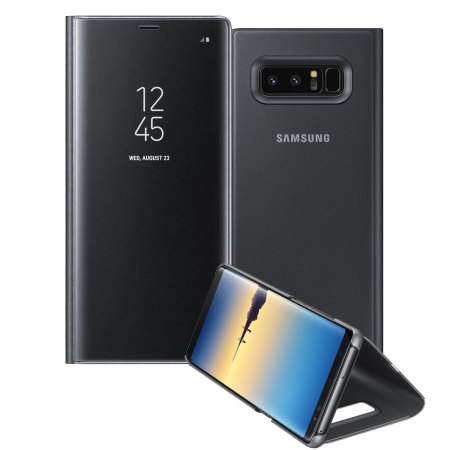 Samsung Note 8 Clear View Standing Cover - Black