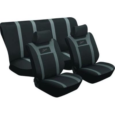 Stingray Sport Full Car Seat Cover Set - 6 Piece (Grey)
