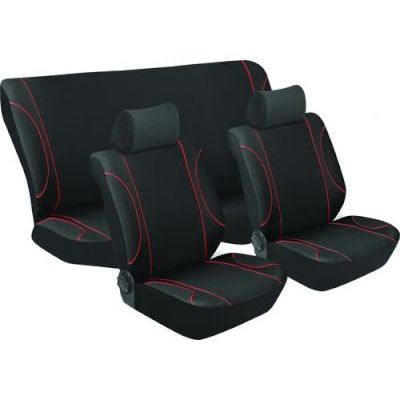 Stingray Monaco Full Car Seat Cover Set - 6 Piece (Black/Blue)