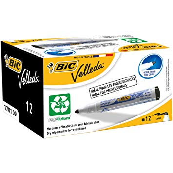 BIC Velleda 1701 Whiteboard Bullet Point Marker - Black (Box of 12)