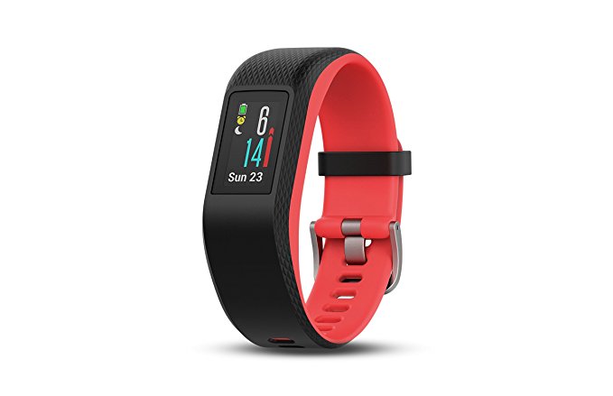 Garmin Vivosport Fuchsia Focus Smart GPS Activity with Wrist-based Heart Rate - Small/Medium (Red)