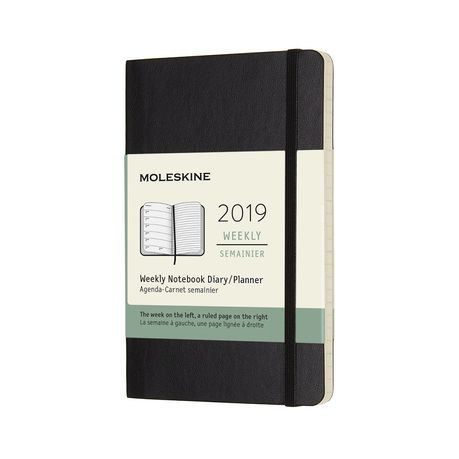 Moleskine 2019 Pocket Soft Cover Monthly Notebook Black – A6