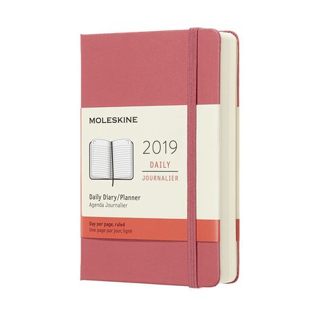 Moleskine 2019 Pocket Hard Cover Daily Diary Daisy Pink – A6