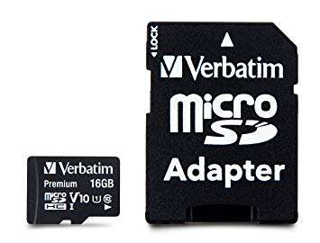 Verbatim 16 GB Premium 300x Micro SD Card with Adapter