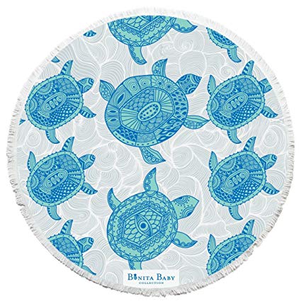 Design House Beach Towel Turtles - Green/Teal (800 x 1600mm)