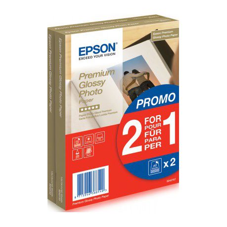 Epson Premium Glossy Photo Paper (10 x 15cm) - (2 x 40 Sheets)