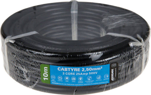 Aberdare Cabtyre 3 Core Black (2.5mm x 10m)