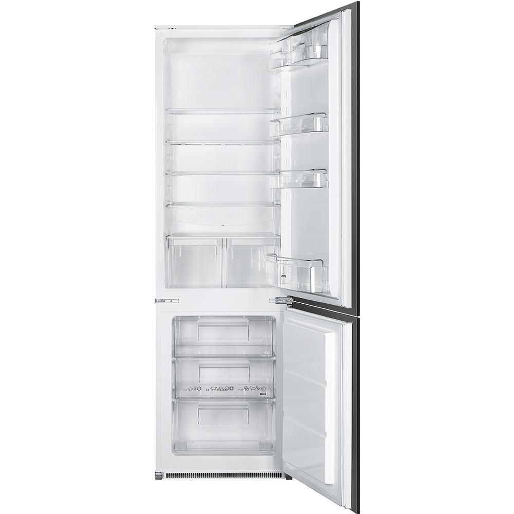 Smeg C3170P: 54cm Integrated Combination Fridge-freezer with Reversible Door Hinge