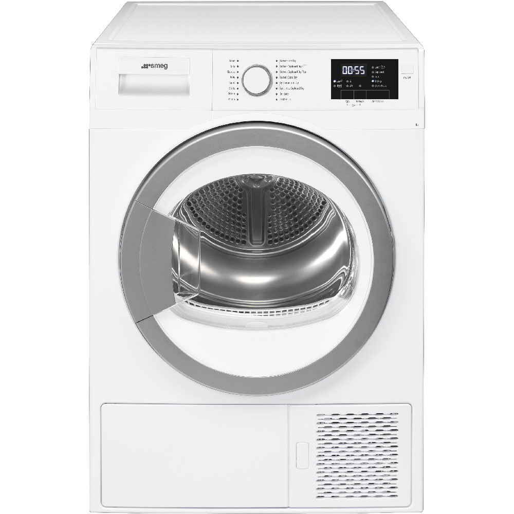 Smeg 60cm 8kg White Freestanding Heat Pump Tumble Dryer: DHTW81ESA