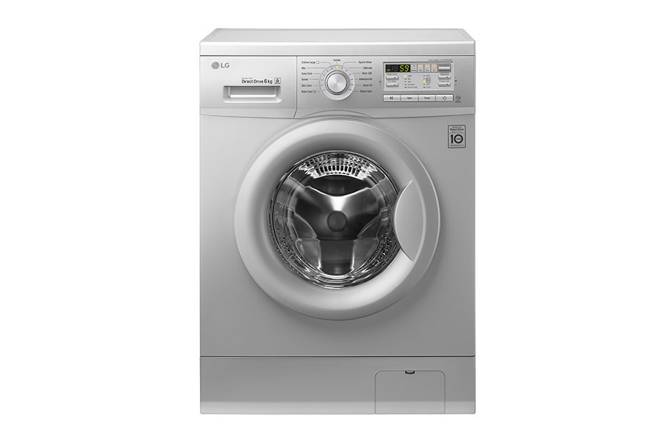 LG 6kg Silver Front Load Washing Machine: F10B8NDP25 