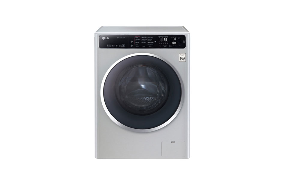 LG 9kg Silver Front Load Washer Dryer Combo: FH4U1FCHK4N