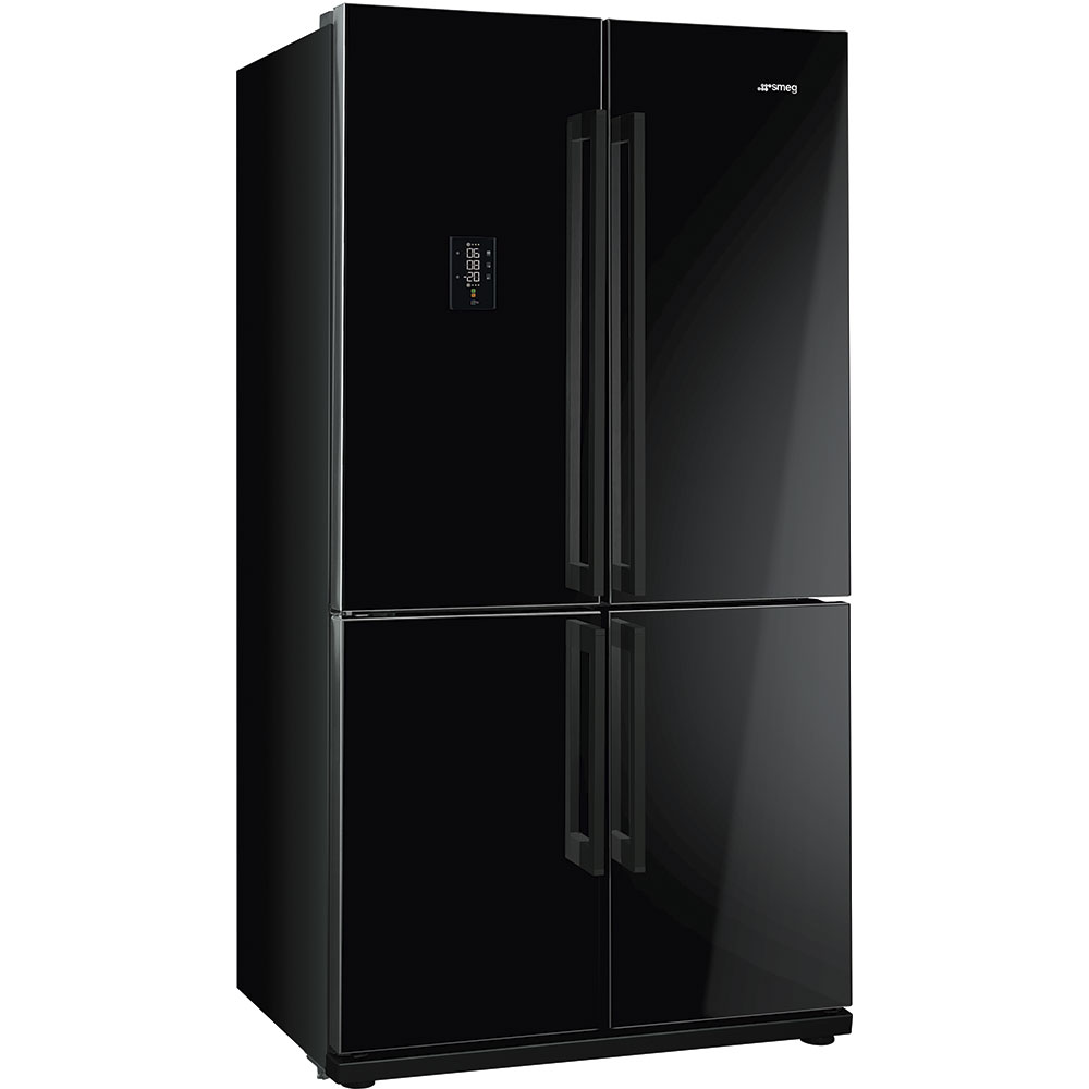 Smeg FQ60NPE: 92cm Glossy Black 4 Door Combination Fridge/Freezer