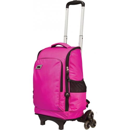 Meeco: Trolley Back Pack with wheels - Pink