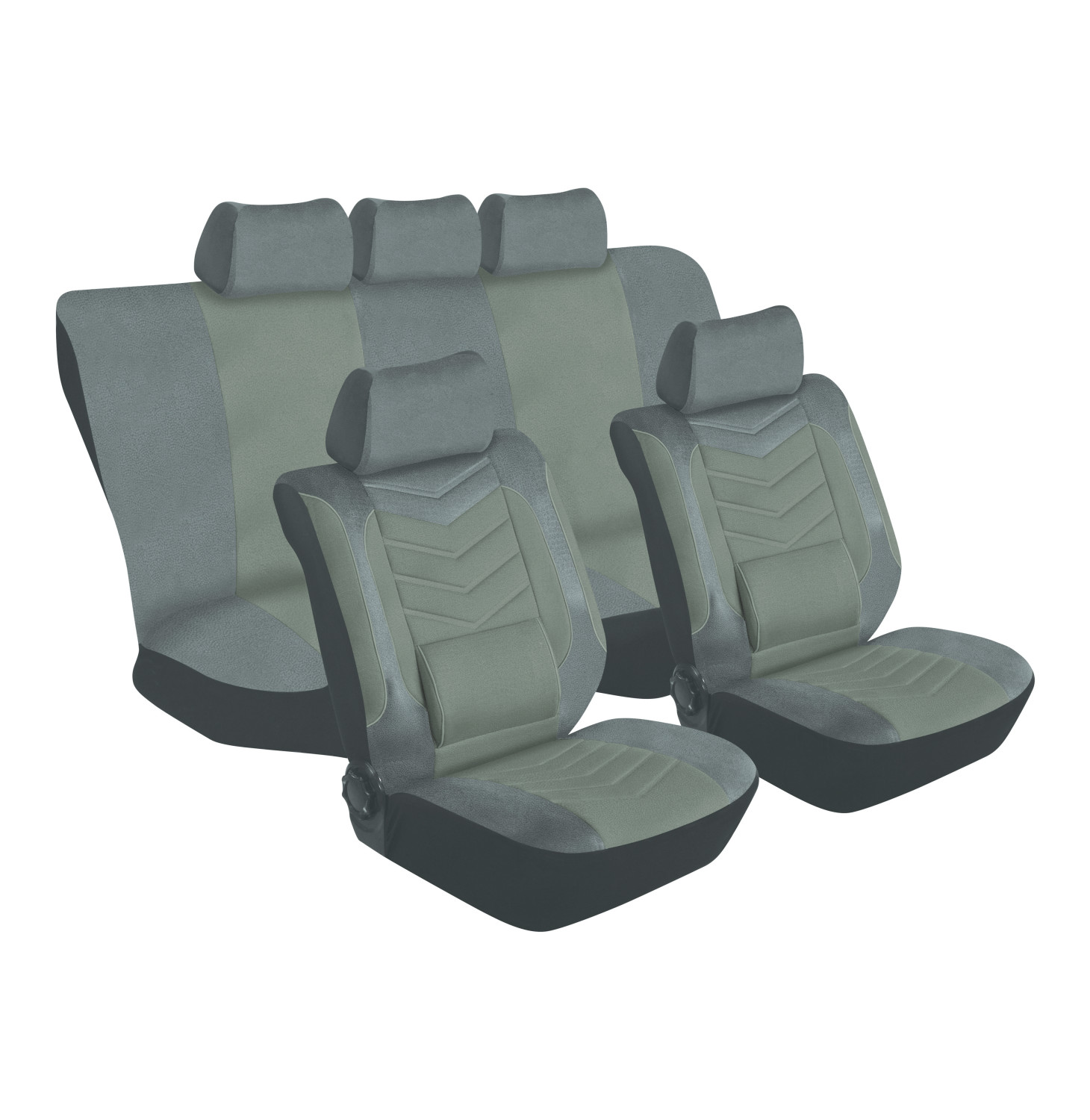 Stingray Galaxy Full Car Seat Cover Set – 11 Piece (Black/Silver)