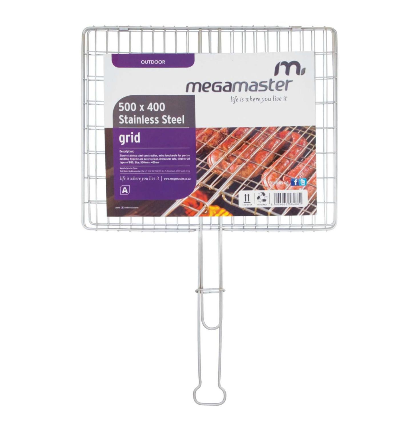 Megamaster Stainless Steel Braai Grid (500mm x 400mm)