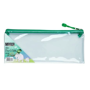 Meeco: Clear Large (34cm) Pencil Bag - Orange Zip