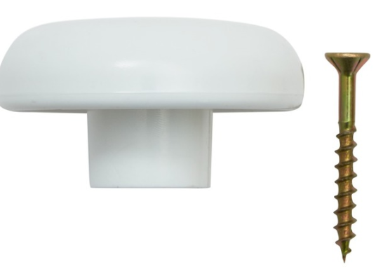 Home and Kitchen Mushroom Knob - Plastic White (40mm)