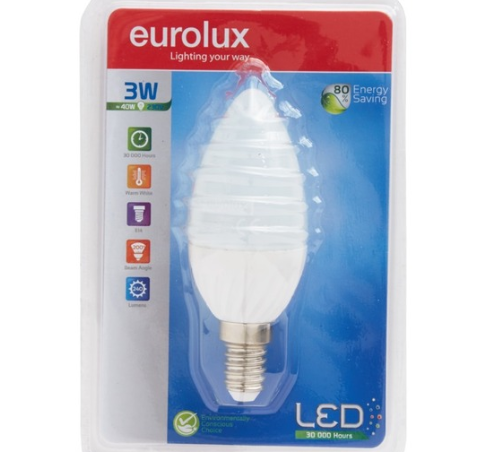 Eurolux LED E14 Candle Frosted 17 - Warm White (3w)