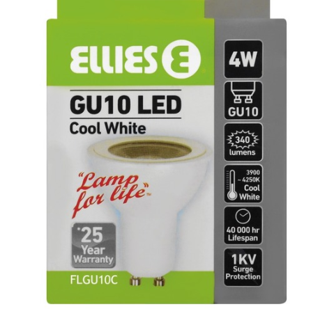 Ellies Cool White LFL 3.5w GU10 LED