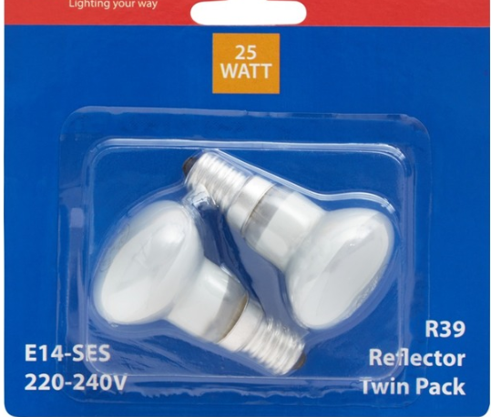 Eurolux Incandescent E14 R39 - Warm White (25w) 2 Pack