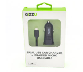Syntech Gizzu Charger with Micro USB 1.2M Cable - Black