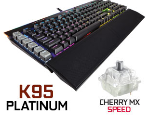 Corsair K95 RGB Platinum Gunmetal Mechanical Gaming Keyboard Cherry MX Speed