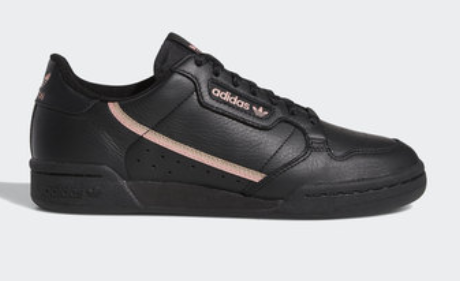 Adidas Continental 80 Shoes - Core black and Trace Pink