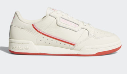 Adidas Continental 80 Shoes - Off White and Active Red