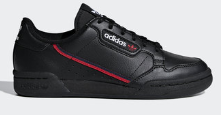 Adidas Continental 80 Shoes - Core Black and Scarlett