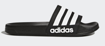 Adidas Cloudfoam Adilette Slides - Core Black and White