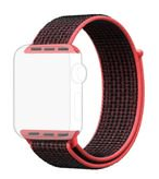 PiFit Black Red Apple Watch Strap / Band Nylon Loop 38/40mm - Series 1,2,3,4