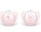 NUK - Trendline Soother with Box - Baby Rose - Heart Rabbit - Size 2
