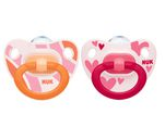 NUK Silicone happy days soother - hearts & stripes 18-36m