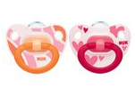 NUK Silicone happy days soother - hearts & stripes 6-18m