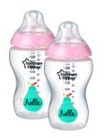 Tommee Tippee CTN 340ml Bottle 2PK - Decorated - Girl