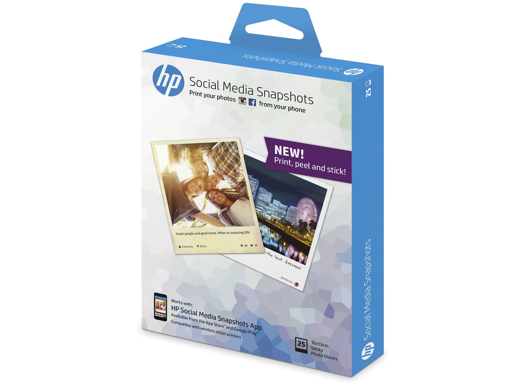 HP Social Media Snapshots - 10x13cm (25 Sheets)