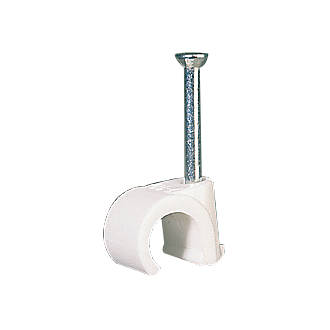 Builders Cable Clip Round White (11mm) 50 Pack