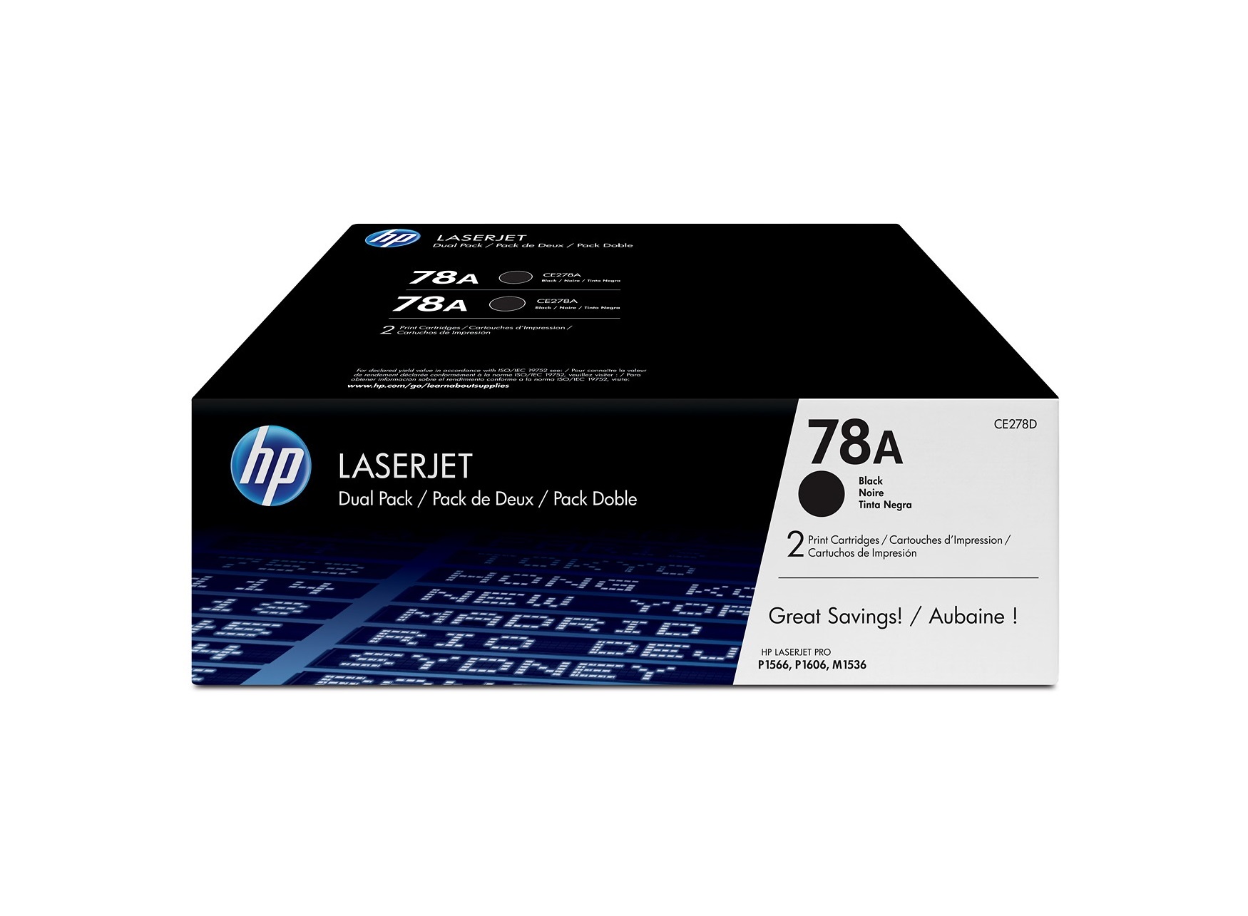 HP 78A Black LaserJet Toner Cartridges - Dual Pack