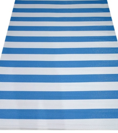 Design House Outdoor Stripe  Rug - Blue/White (1800 x 1200mm)