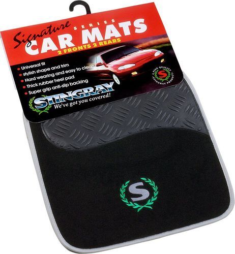 Stingray Signature Series Car Mat Set 4 Piece – Grey/Black