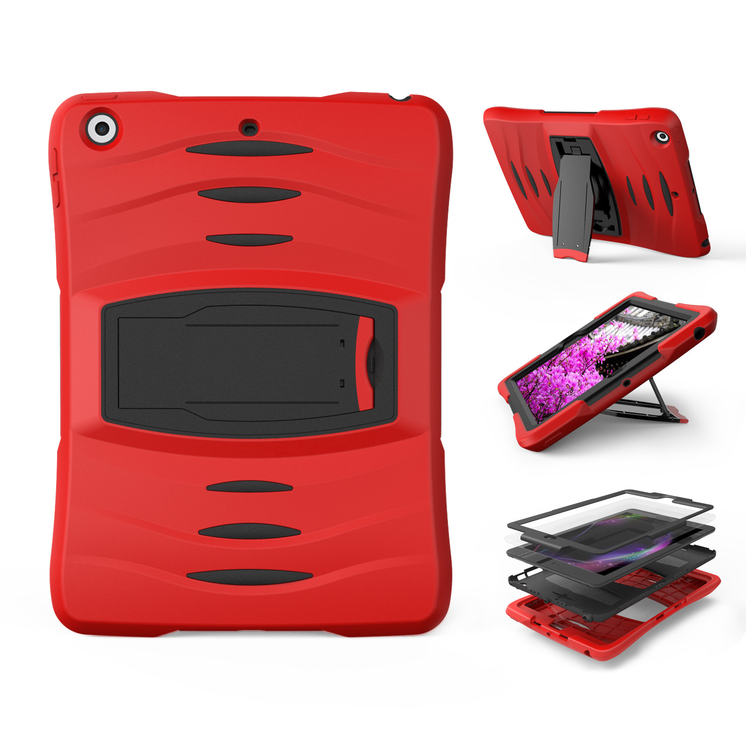 Tuff-Luv Armour Shield Case and Stand for Apple iPad - 9.7 inch, Red