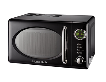 Russell Hobbs Manual Retro Microwave Oven: Black RHRETROM