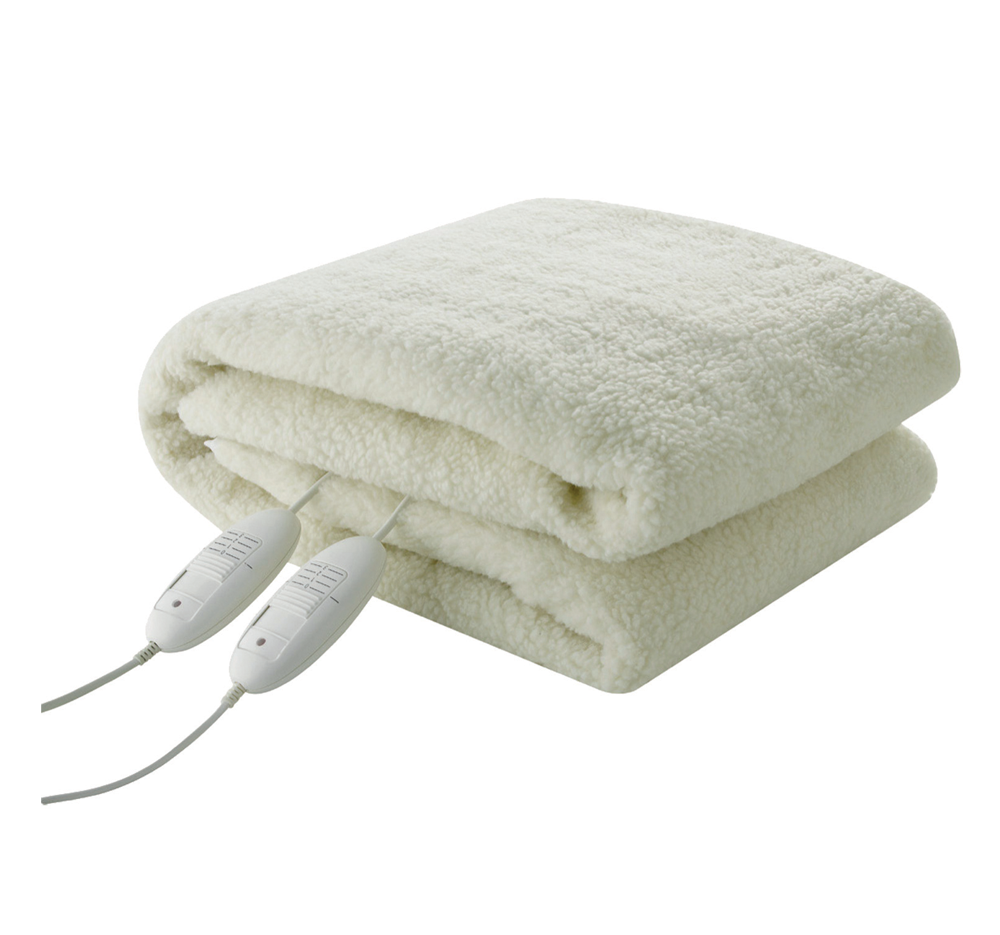 Pure Pleasure Fitted Sherpa Double Electric Blanket with Skirt: ZEPJFFNFD