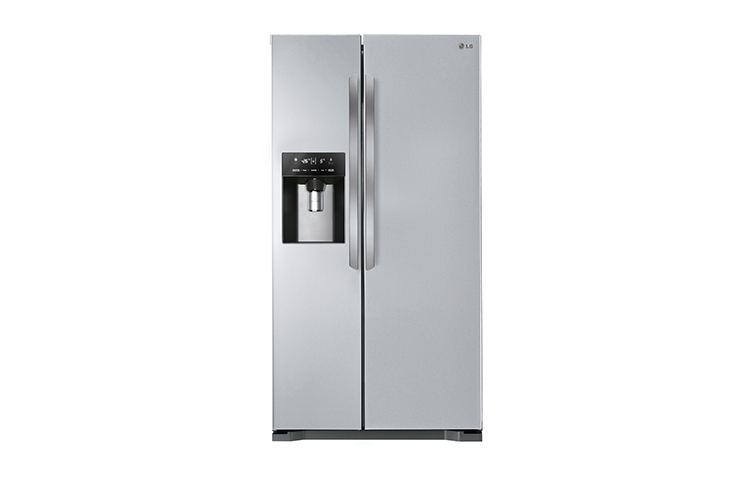 LG 506L Shiny Steel Side by Side Refrigerator with Water Dispenser: GC-L207GLQV