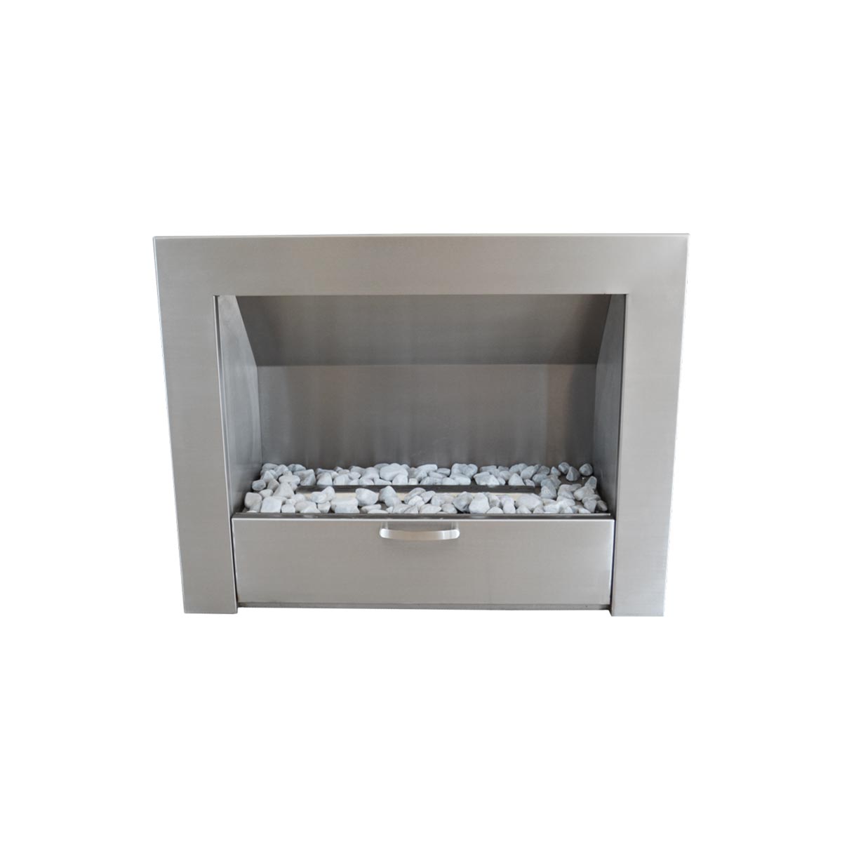 Megamaster New Single Sided Fireplace – Stainless Steel