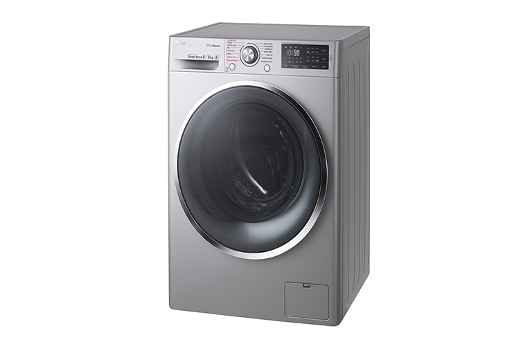 LG 8kg Silver Front Loader Washer Dryer Combo: FH4U2TDHP5N