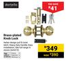Dortello Brass Plated Knob Lock