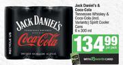 Jack Daniel's & Coca Cola Tennessee Whisky & Coca Cola Spirit Cooler Cans-6 x 300ml Per Pack