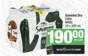 Savanna Dry Cider NRBs-12 x 330ml Per Case