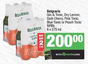 Belgravia Gin & Tonic,Dry Lemon, Dark Cherry,Pink Tonic,Blue Tonic Or Peach Tonic NRBs-2 x 6 x 275ml